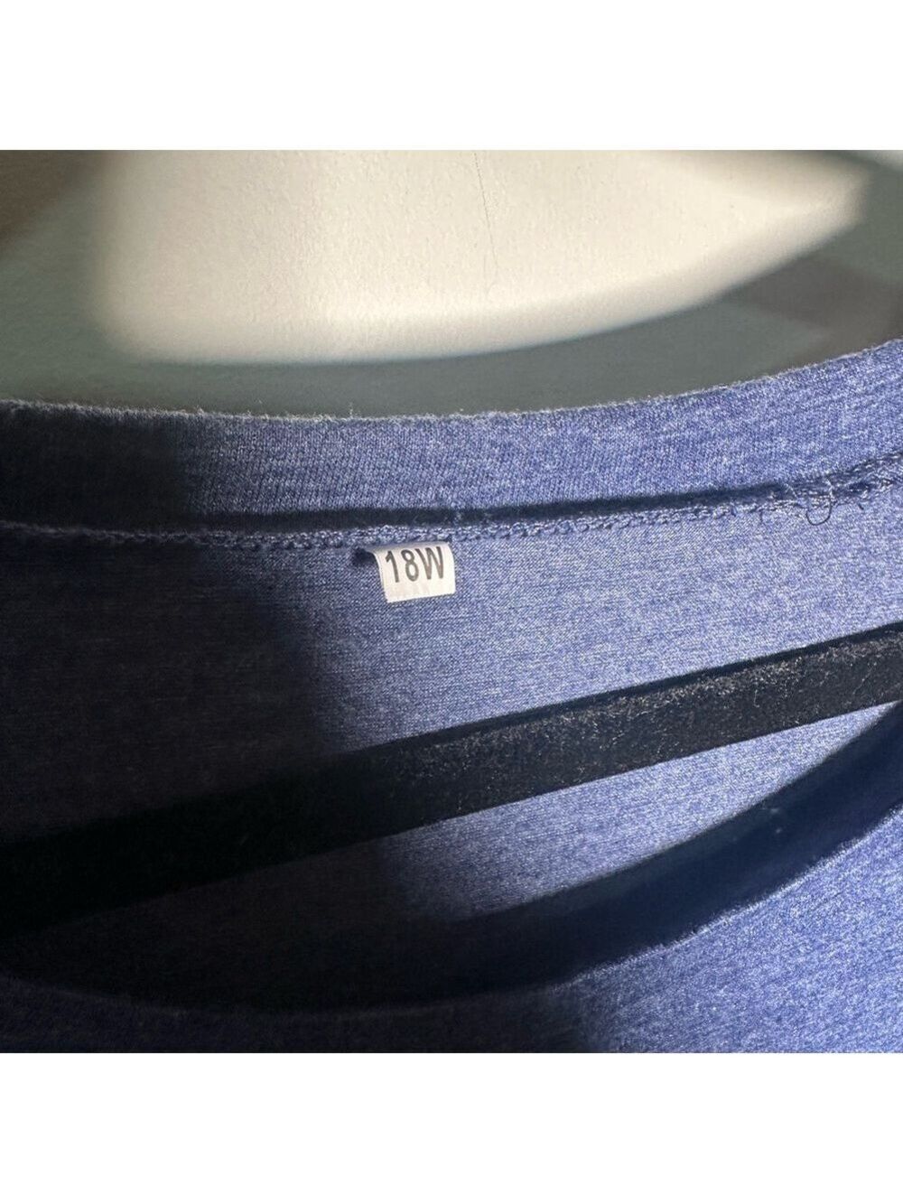 Blue Women's Top with Button Accents and Pockets - Picture 3 of 6